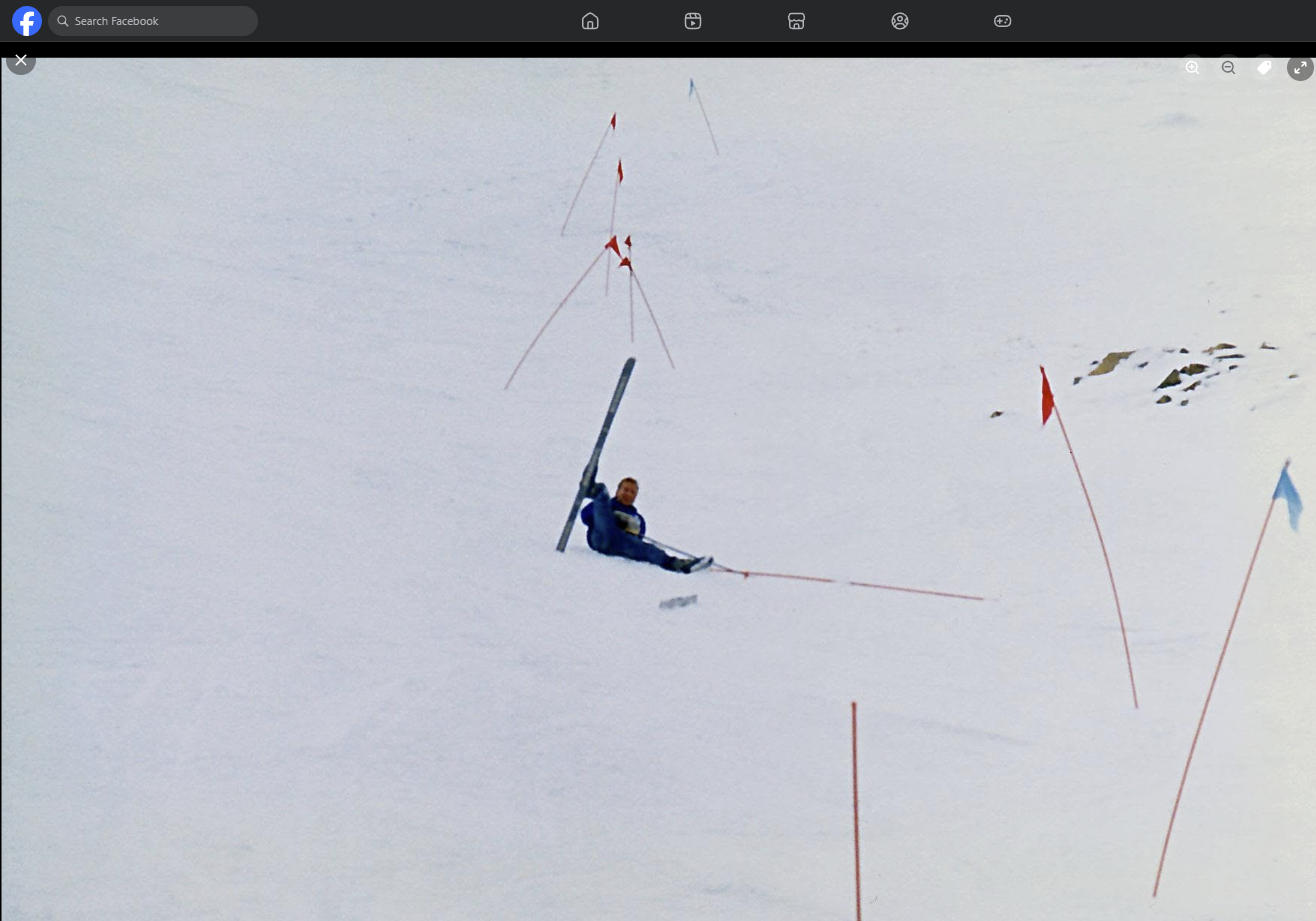 Chris Tschepp on the ground after catching an edge mid-race